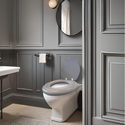 Cush'n Soft Mist Grey Padded Toilet Seat Lifestyle Image